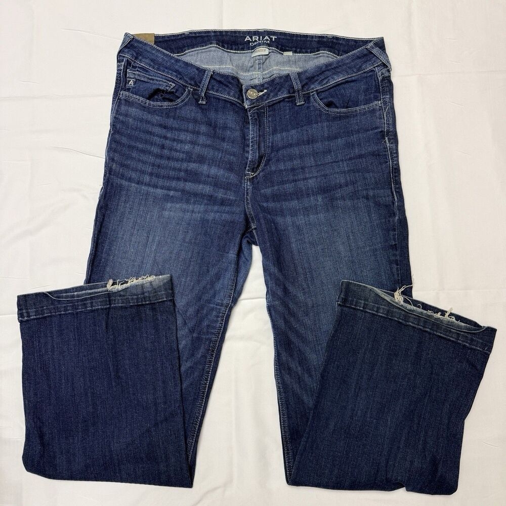 Ariat Women's Jeans 18WR (40X31) Wide Leg Bootcut Blue Denim Trousers